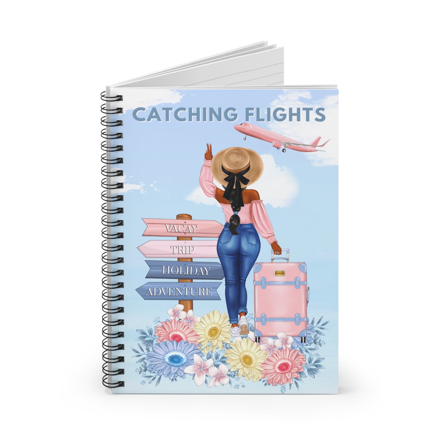 Lined Journal: Catching Flights Spiral Notebook Size 6x8
