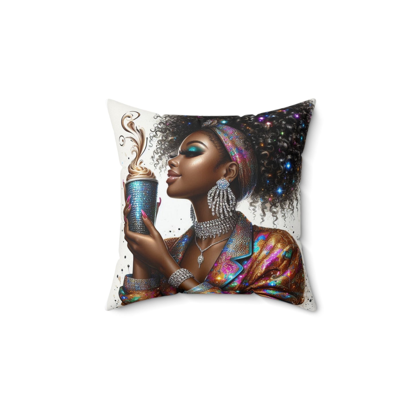 Pillow: Vibrant Coffee Lover