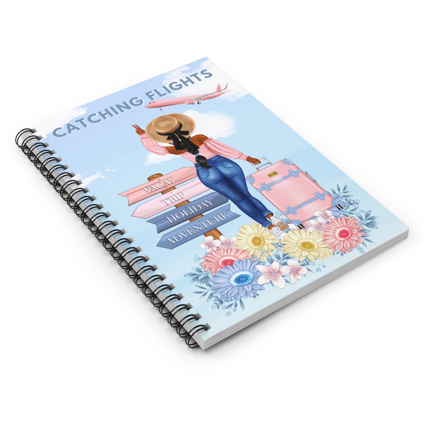 Lined Journal: Catching Flights - Spiral Notebook Size 6x8