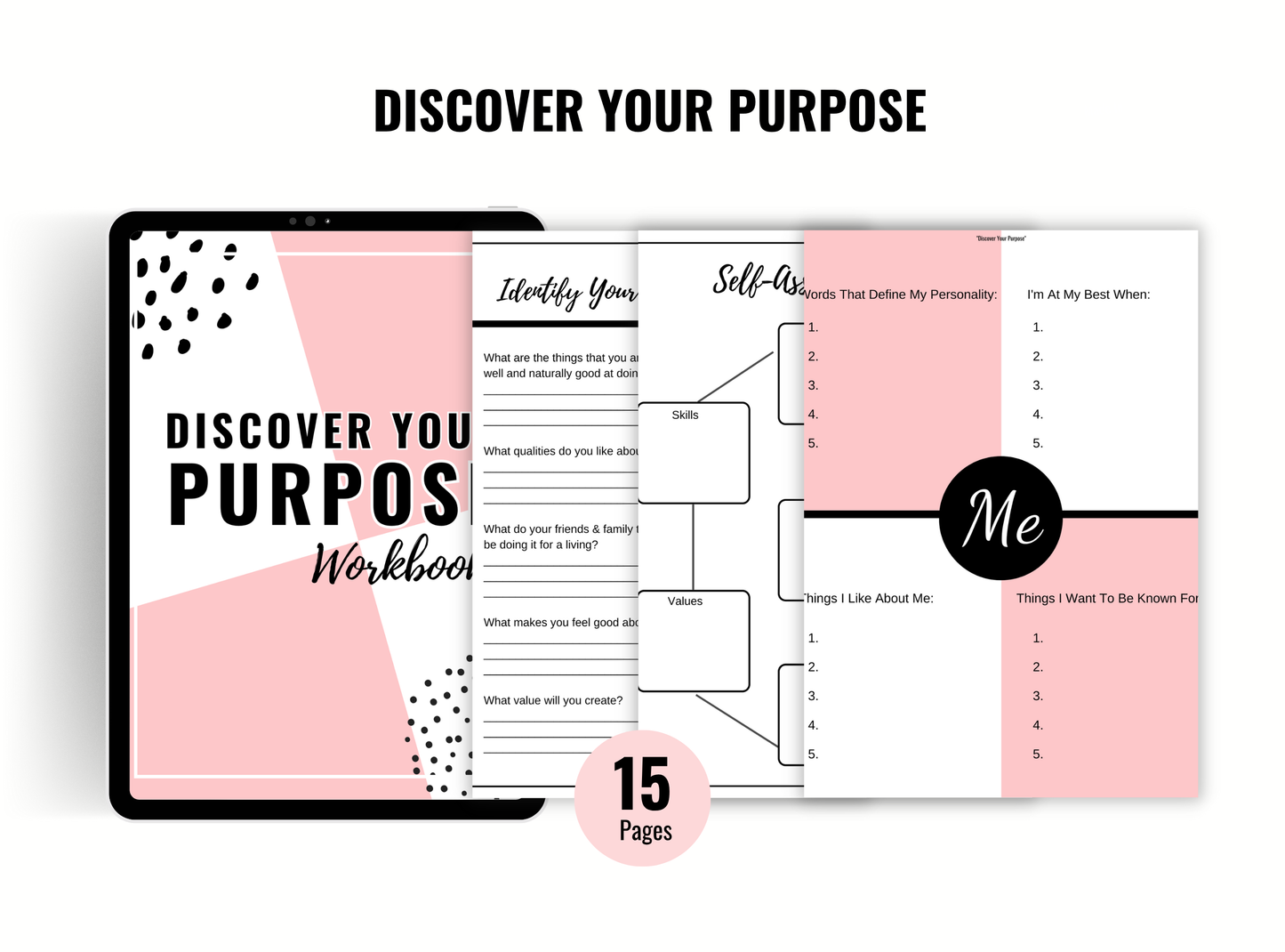 Discover Your Purpose Workbook, 15 Pages
