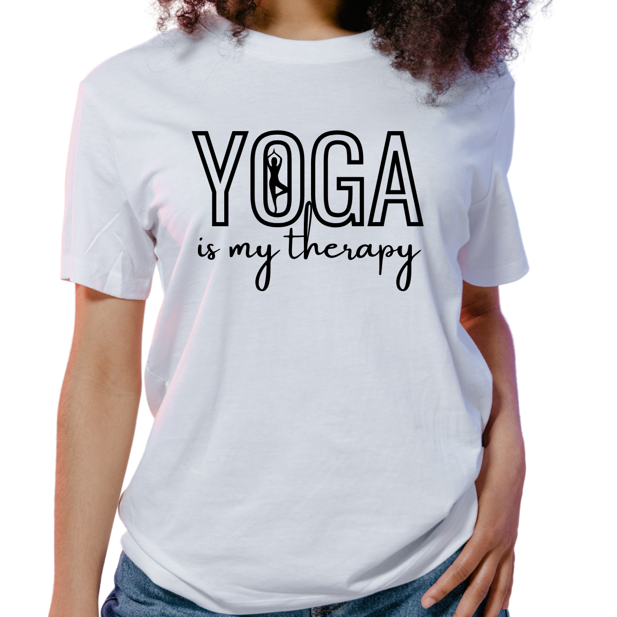 TShirt: Yoga Is My Therapy, Comfortable Yoga Shirt, Fitness Gift
