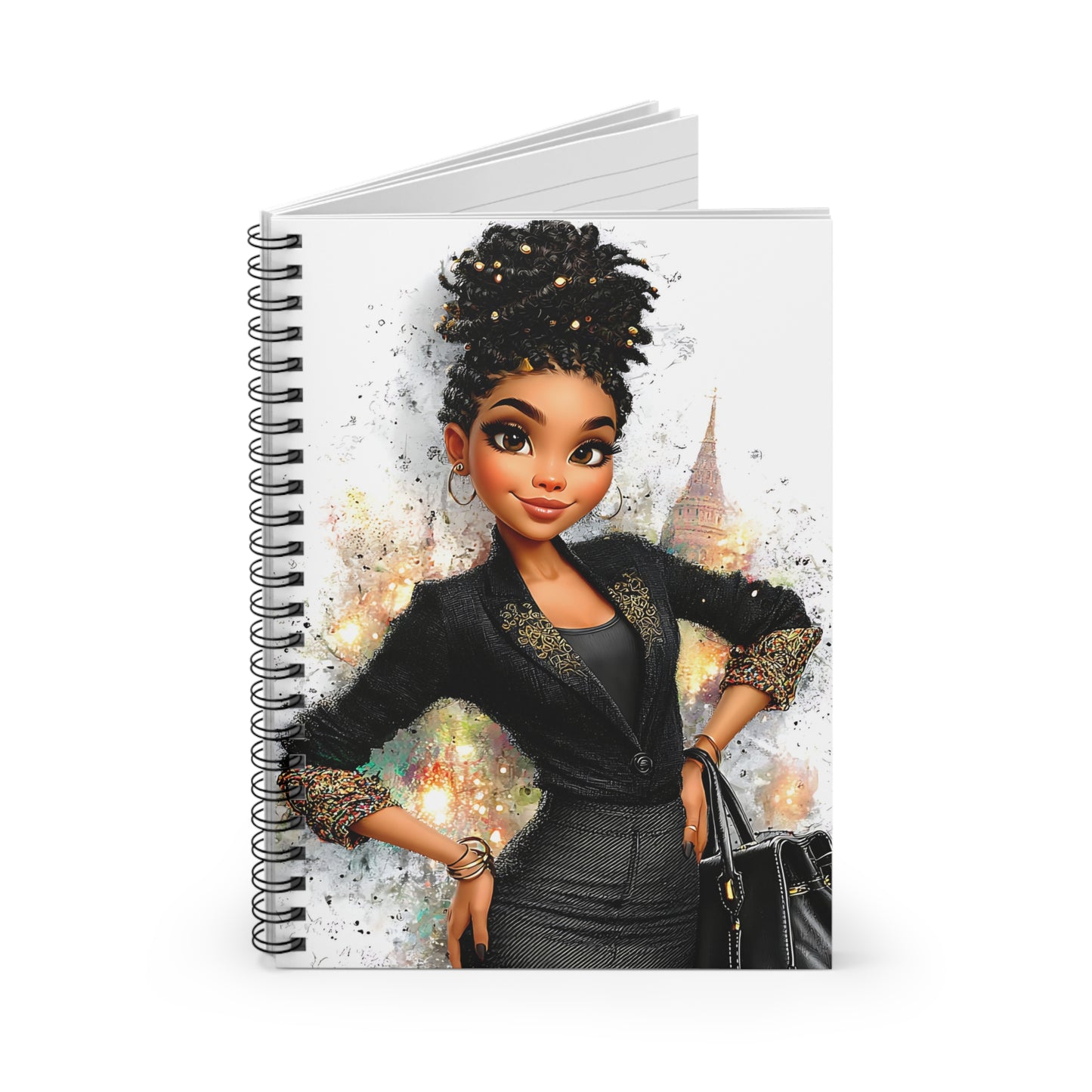 Lined Journal: Star Girl #2 - Spiral Notebook Size 6x8