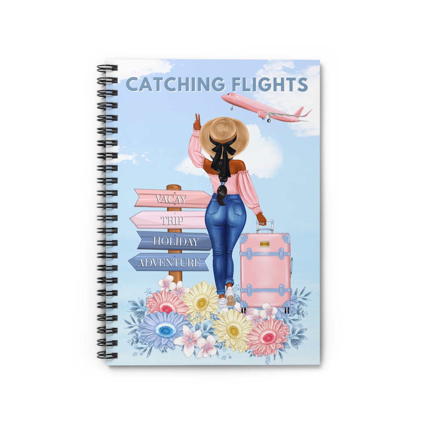 Lined Journal: Catching Flights Spiral Notebook Size 6x8