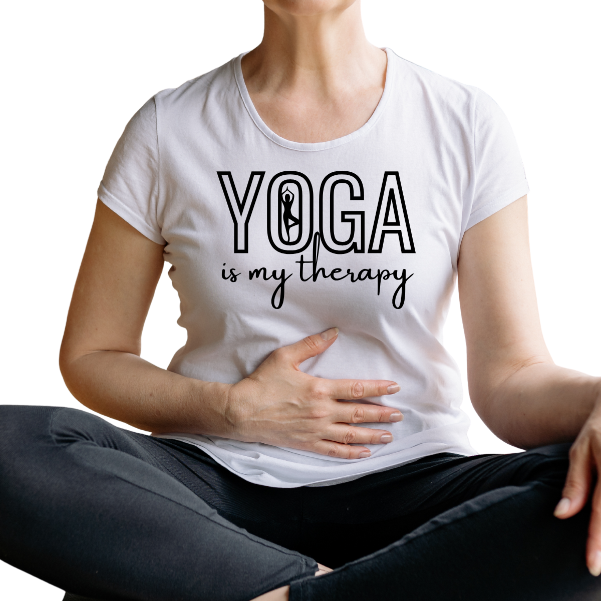 TShirt: Yoga Is My Therapy, Comfortable Yoga Shirt, Fitness Gift
