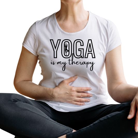 TShirt: Yoga Is My Therapy, Comfortable Yoga Shirt, Fitness Gift